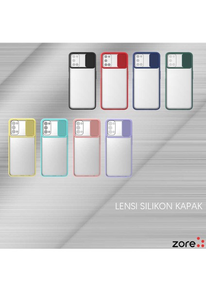 Oppo A52 Kılıf Zore Lensi Kapak-Sarı