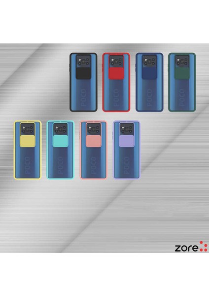 Xiaomi Poco X3 Kılıf Zore Lensi Kapak-Turkuaz