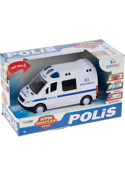 Canali Kırılmaz Polis Arabası Pilli Işıklı Sesli CNL-9999-1 3247