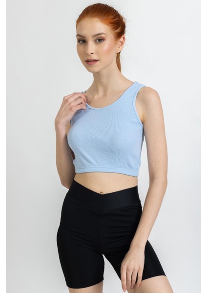 Kadın Eteği Lastikli Kaşkorse Crop Atlet