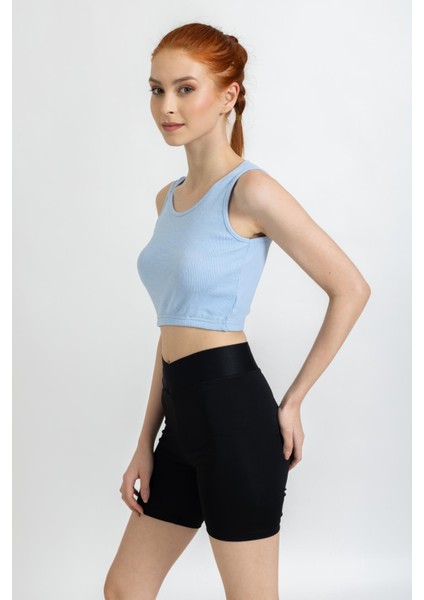 Kadın Eteği Lastikli Kaşkorse Crop Atlet