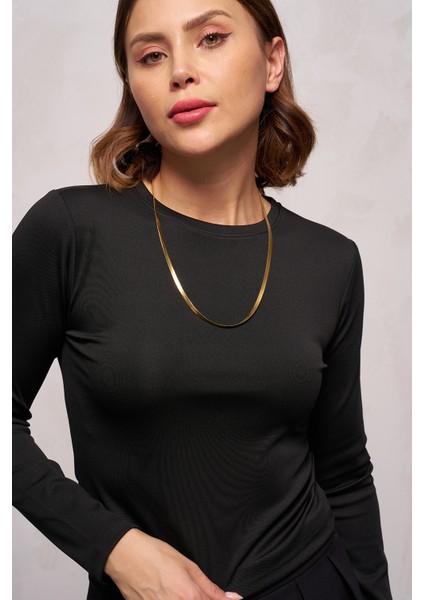 Kadın O Yaka Dalgıç Crop Body