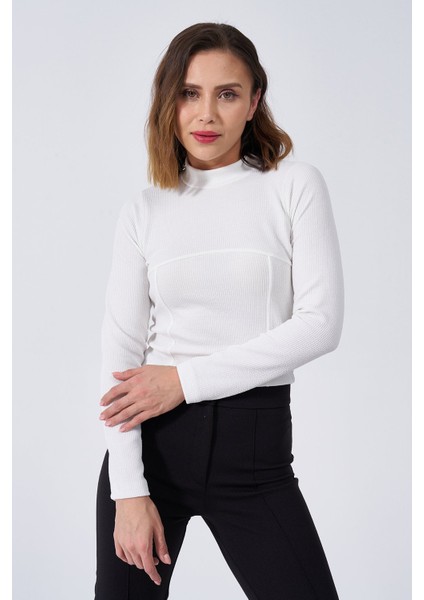 Kadın Dik Yaka Kaşkorse Body