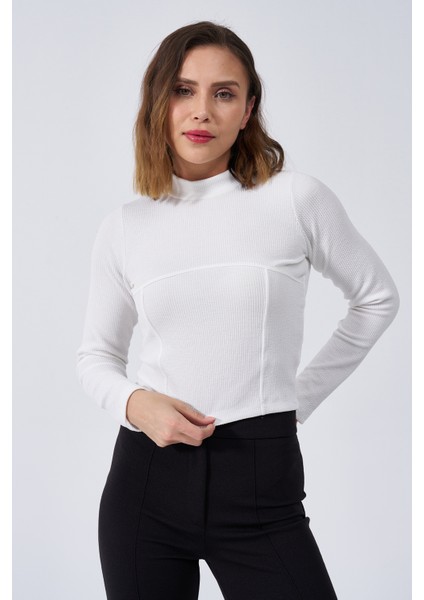 Kadın Dik Yaka Kaşkorse Body
