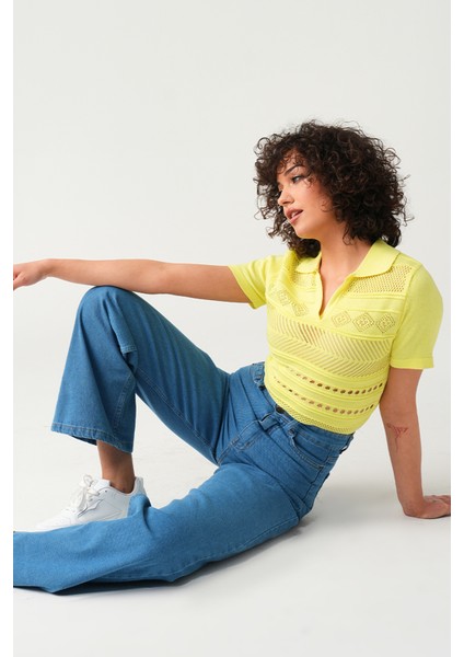 Kadın Yüksek Bel Wide Leg Jean fiyatları