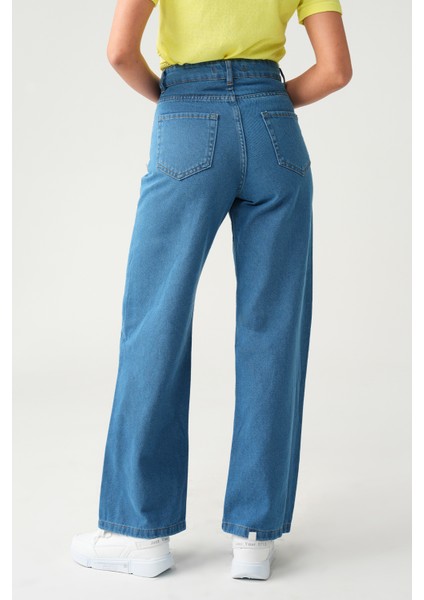 Kadın Yüksek Bel Wide Leg Jean fırsatları