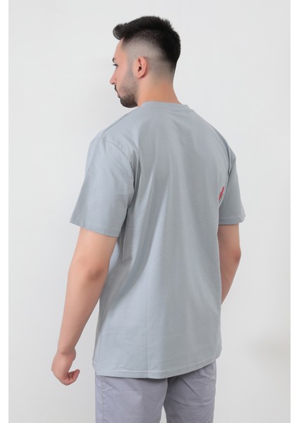 John Borners Açık Gri Erkek 0039 Baskılı Regular Kesim T-Shirt