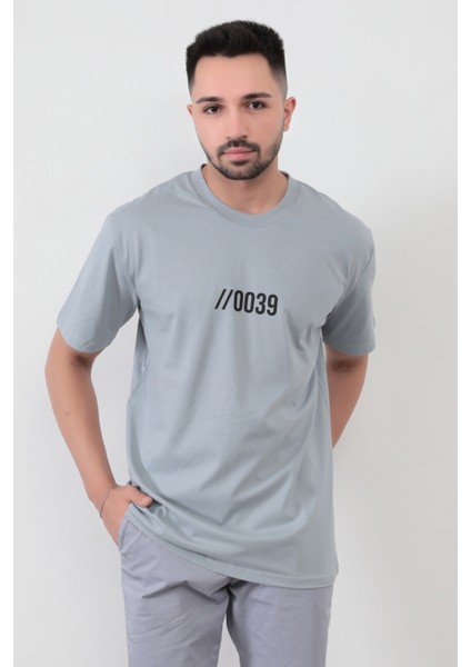 John Borners Açık Gri Erkek 0039 Baskılı Regular Kesim T-Shirt