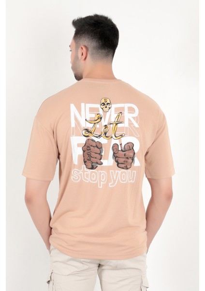 John Borners Erkek Ön Arka Never Baskılı T-Shirt