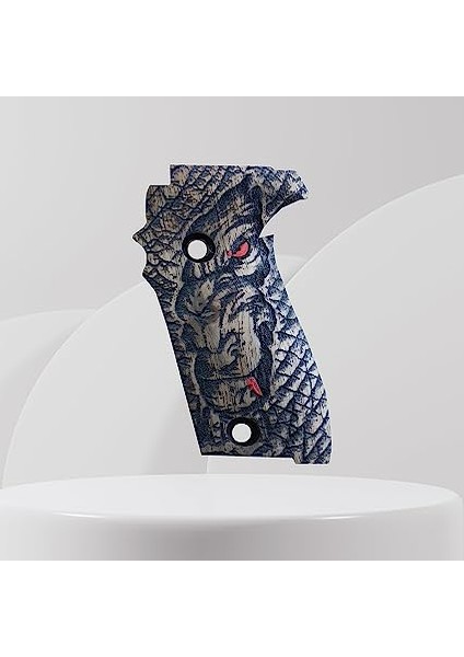 Sıg Sauer P226 Kurt Kırmızı Göz Diş Ceviz Ahşap Kabze T13