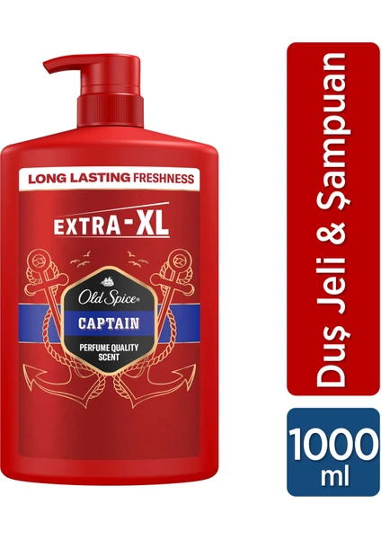 Old Spice Captain Erkek Duş Jeli ve Şampuan 1000 ml XXL Büyük Boy