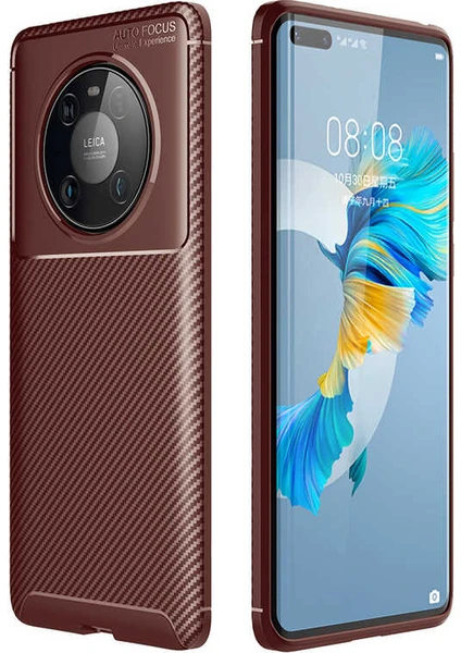 Huawei Mate 40 Pro Kılıf Zore Negro Silikon Kapak-Kahverengi