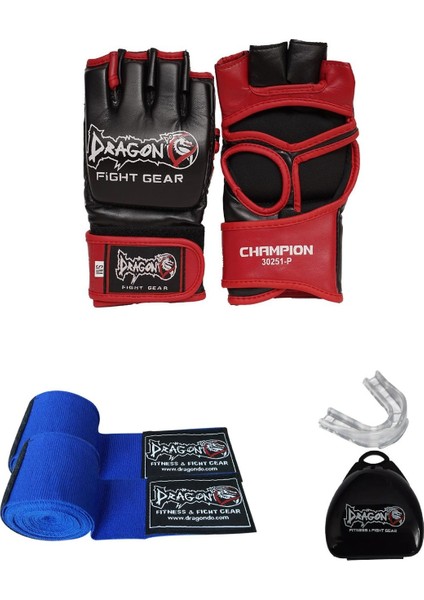 Dragon Do 30251 Mma Eldiven , Bandaj ve Dişlik Üçlü Koruma  - Gloves Giftoom Mma , Kickboks , Boks