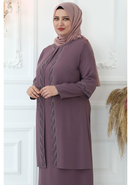 Kristal Taşlı Abiye Gül Kurusu fiyatları