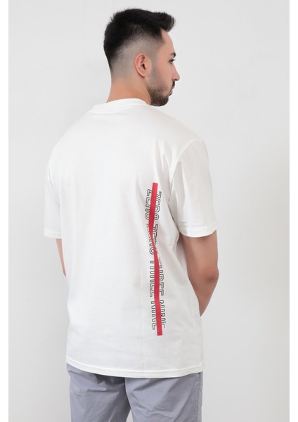 John Borners Beyaz Erkek 0039 Baskılı Regular Kesim T-Shirt