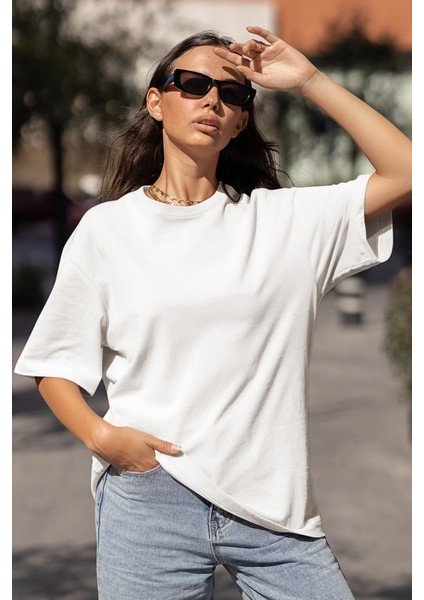 Kadın Baskısız Oversize Salaş T-Shirt