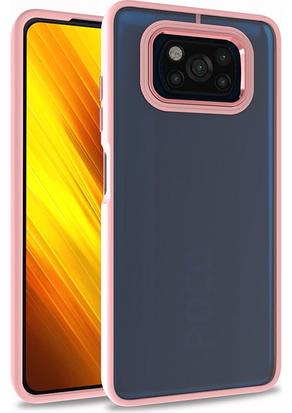 Xiaomi Poco X3 Kılıf Zore Flora Kapak-Rose Gold