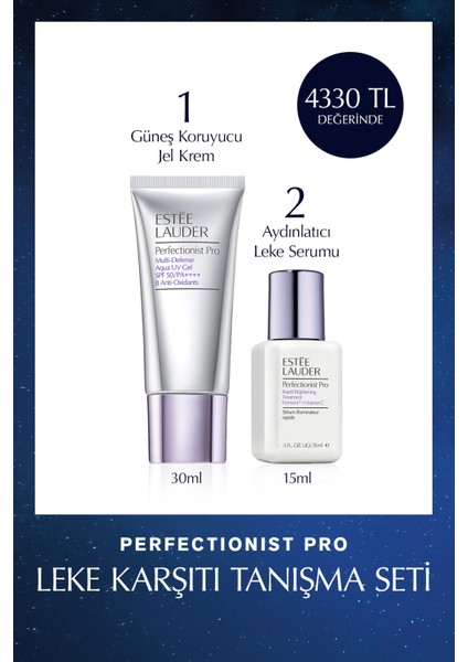 Estee Lauder Perfectionist Pro Leke Karşıtı Tanışma Seti - Güneş Koruyucu Krem 30ML, Aydınlatıcı Leke Serumu 15ML