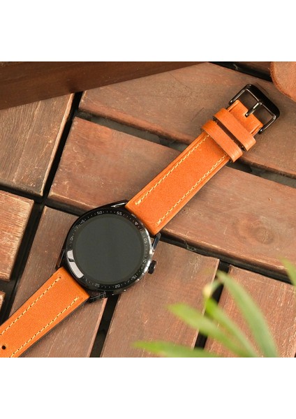 Huawei Watch 42mm 43mm Elegant Uyumlu ( 20MM ) Deri Kordon GT GT2 GT3 Gt3 Pro Seramik 43mm GT4 Elegant Huawei Hakiki Deri Akıllı Saat Kordonu Siyah Deri Kayış