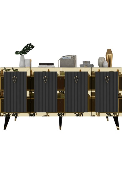 Baredh Lazer Desenli Konsol Antrasit Altın modelleri