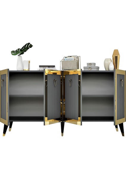 Baredh Lazer Desenli Konsol Antrasit Altın fırsatları