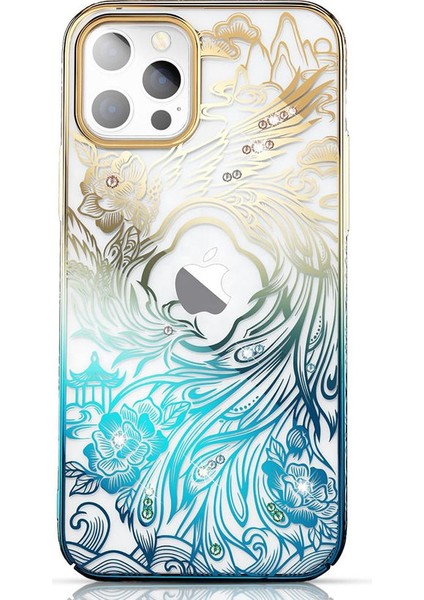 iPhone 14 Pro Max Kılıf Kingxbar Crystal Reborm Desenli Taşlı Kapak
