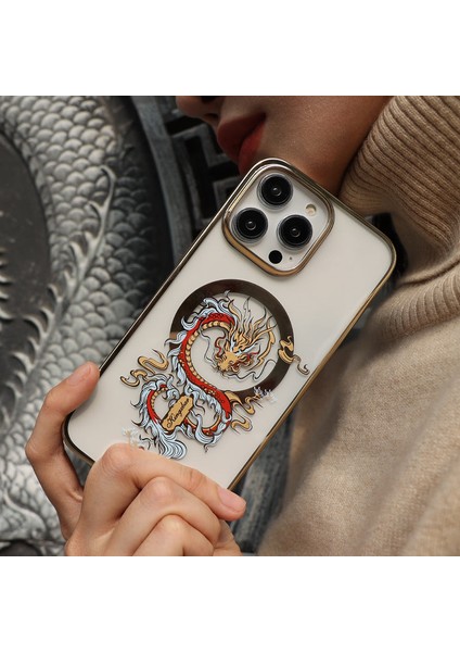 iPhone 14 Pro Max Kılıf Kingxbar Star Serisi Magsafeli Desenli Kapak