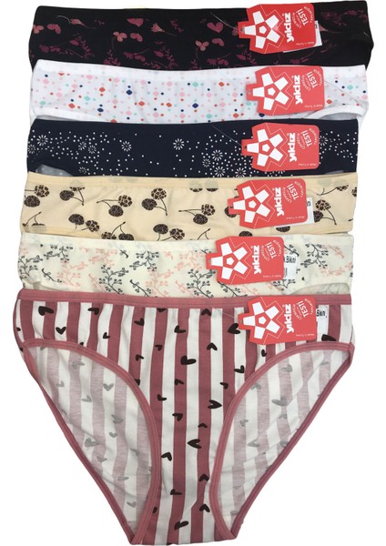 Desenli Kadın Bikini Külot 6'lı Paket Q3950