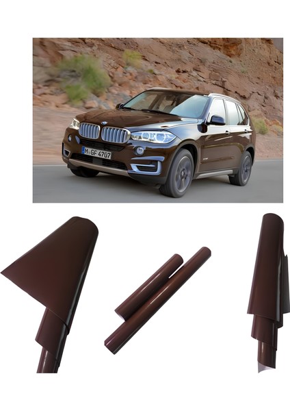 Kahverengi Renk Dayanıklı Araç Motor Mobilya Kaplama Folyosu (126CMX2METRE)