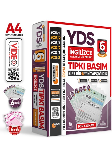 2024 YDS İngilizce ÖSYM Tıpkı Basım Deneme Paketi 6lı Video Çözümlü Türkiye Geneli
