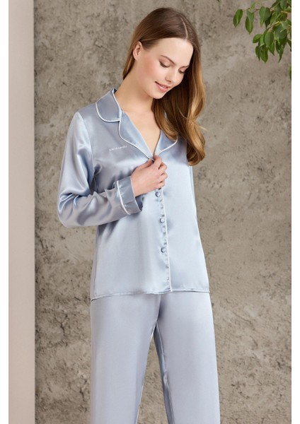 Saten Biyeli Pijama Takımı - 1200 fiyatları