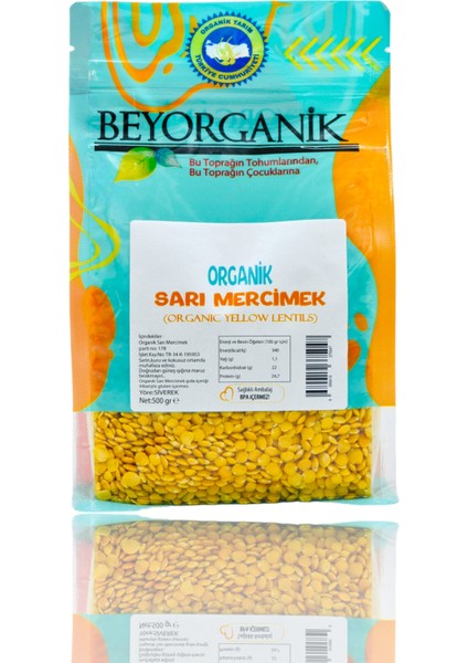 Organik Sarı Mercimek 500gr