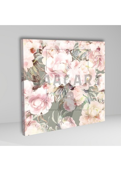 Tekli Kare Kanvas Tablo Soft Soğuk Pembe Renkte Çiçekler fiyatları