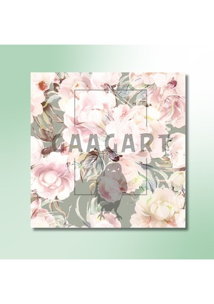 Tekli Kare Kanvas Tablo Soft Soğuk Pembe Renkte Çiçekler modelleri