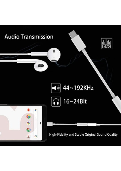 iPhone 15 & 16 Serisi / Samsung / Xiaomi / Huawei Usb-C To 3.5mm Kulaklık Dönüştürü (Dac Chip)
