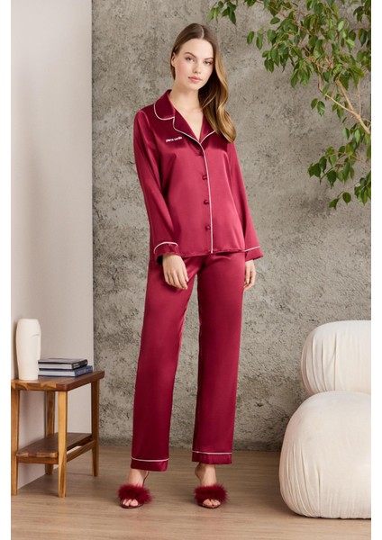 Saten Biyeli Pijama Takımı - 1200