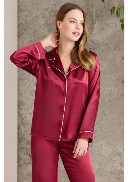 Saten Biyeli Pijama Takımı - 1200 fiyatları