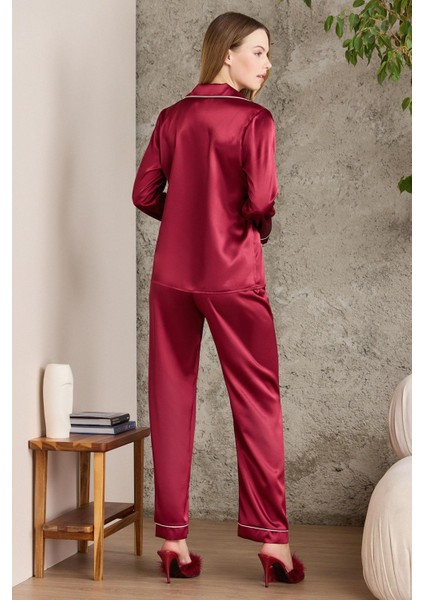 Saten Biyeli Pijama Takımı - 1200 modelleri