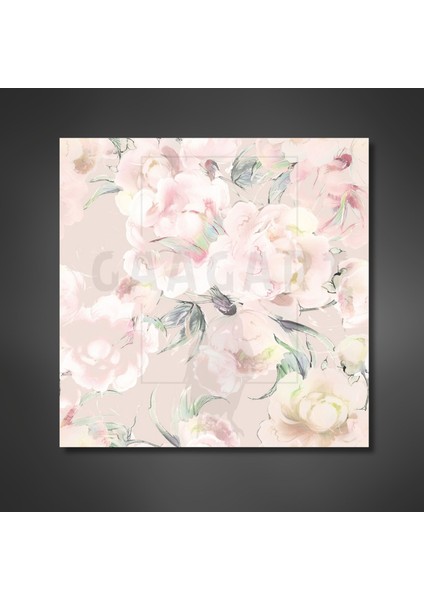 Tekli Kare Kanvas Tablo Açık Renk Pembe Renkte Soft Çiçekler modelleri