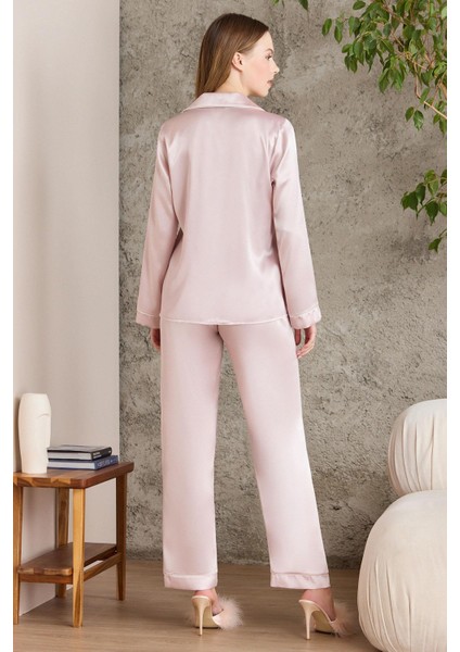 Saten Biyeli Pijama Takımı - 1200 modelleri
