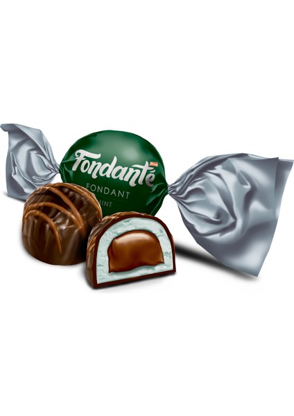 Fondante Çikolata Dolgulu Naneli 1000 gr (1 Poşet)