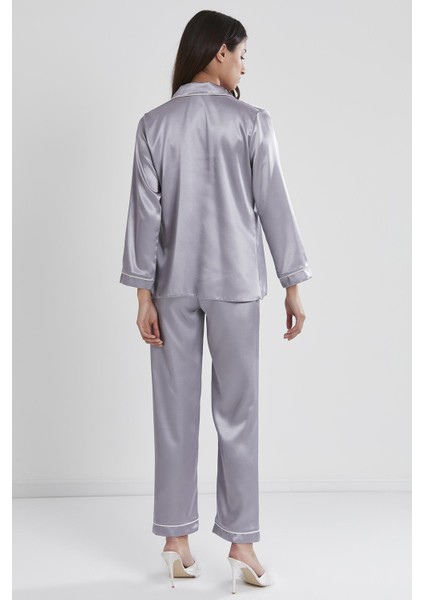 Saten Biyeli Pijama Takımı - 1200 fırsatları