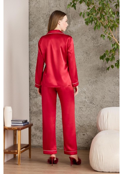 Saten Biyeli Pijama Takımı - 1200 fırsatları