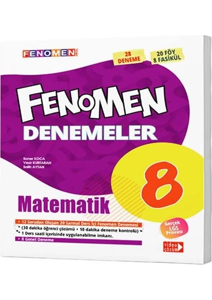 Gama Yayınları 8. Sınıf Fenomen Matematik Yeni Nesil 12 Genel Deneme 2020