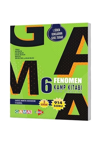 Gama Yayınları 6. Sınıf Tüm Dersler Fenomen Kamp Kitabı