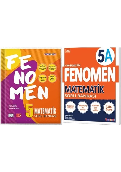 Fenomen Okul 5. Sınıf Matematik A - B Soru Bankası Seti 2 Kitap 2023