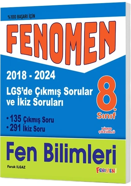 Fenomen Yayınları LGS Fen Bilimleri Çıkmıs Sorular ve İkiz Soruları 2018 - 2023