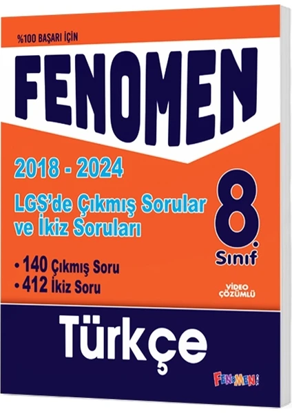 Fenomen Yayınları LGS Türkçe Çıkmıs Sorular ve İkiz Soruları 2018 - 2023