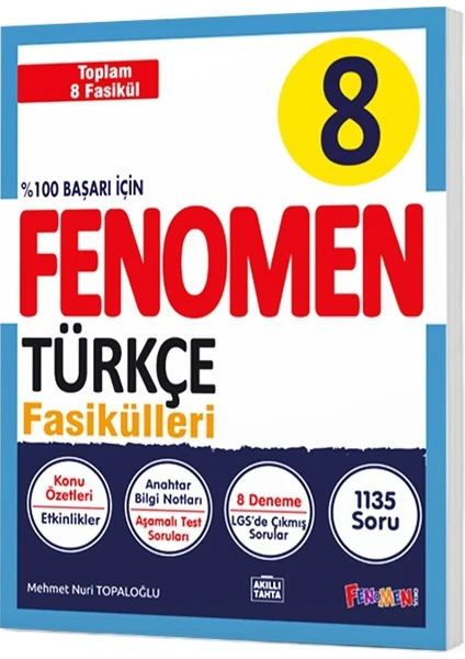 Fenomen Yayınları 8. Sınıf LGS Türkçe Konu Özetli Soru Bankası 8 Fasikül