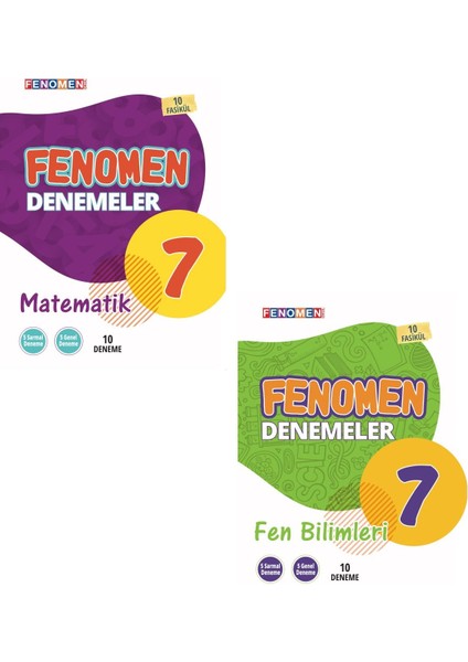 Fenomen Yayıncılık 7. Sınıf Matematik Fen Bilimleri 10 Deneme Seti Yeni 2022